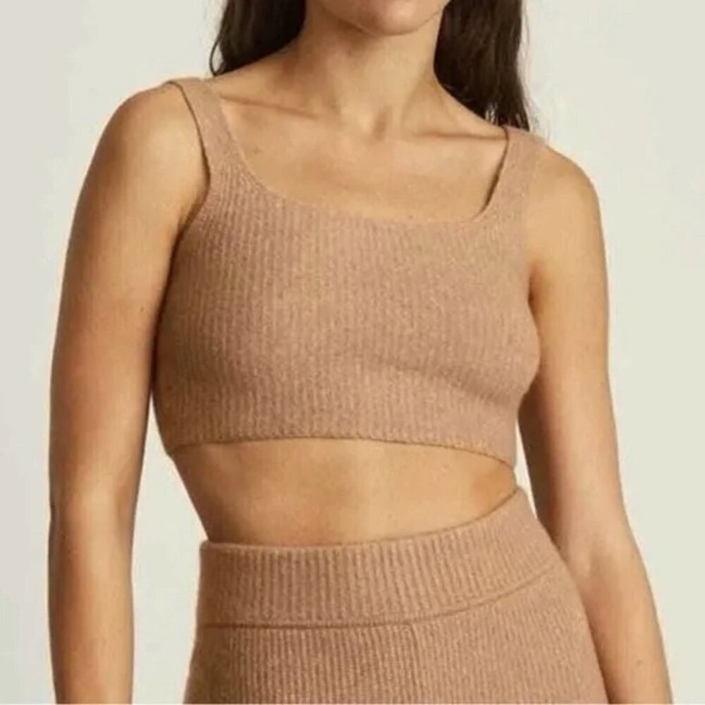 Everlane Cropped Wool Tank Camel Medium New Cozy Tank